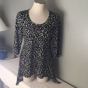 Chaus POLKA DOT Tunic flared hem M 3/4 sleeve